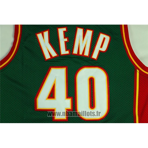Maillot Seattle Supersonics Shawn Kemp No 40 Historic Retro Vert